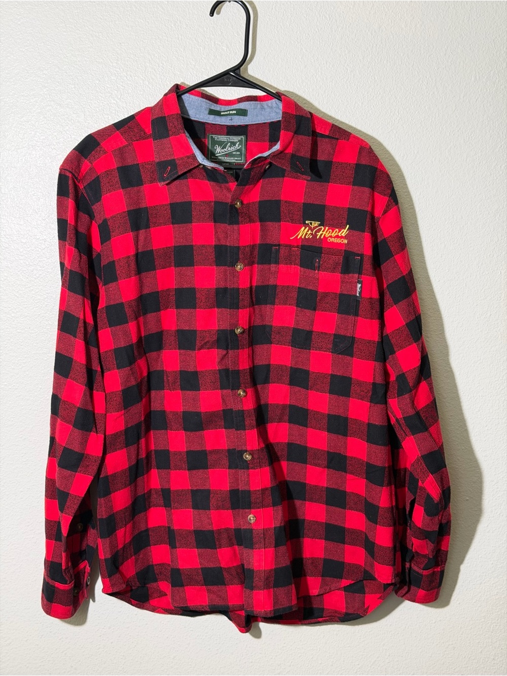 Woolrich Long-Sleeve Shacket Men’s Large Plaid Thermal Cotton Mount Hood Oregon